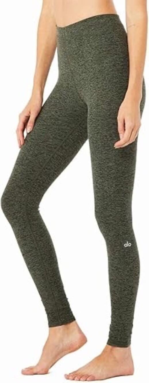 Alo Yoga Green Mid Rise Activewear Athletic Fitness Ankle Leggings Pants Sz XS